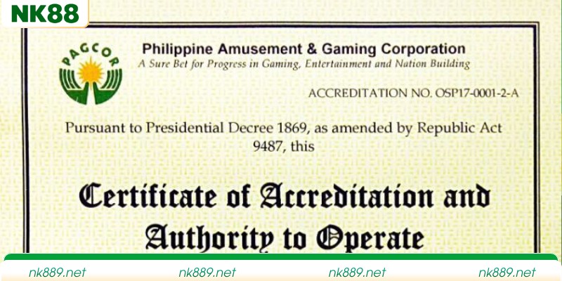 NK88 được cơ quan quản lý Isle of Man cấp phép